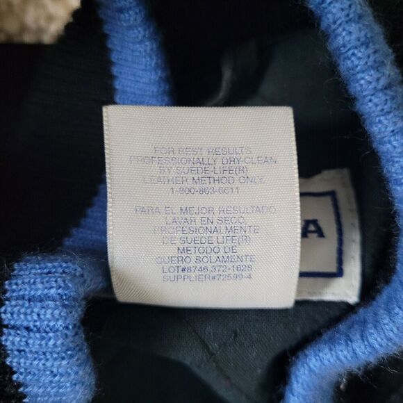 VTG Arizona Jean Company Jacket Kids 14 16 Black Suede Varsity Color Block 90s - Picture 9 of 9